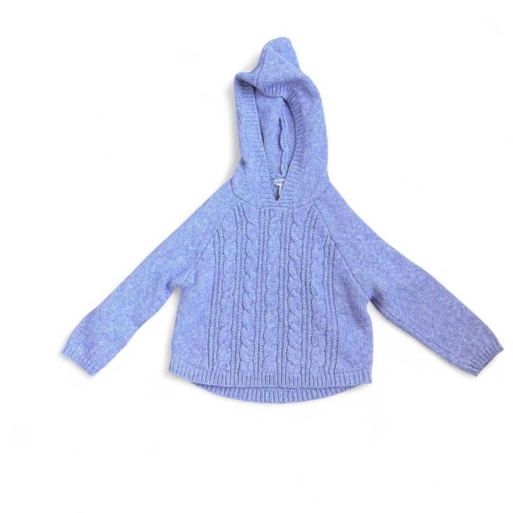 Cat & Jack girls Lavender Cable Knit Hooded Sweater